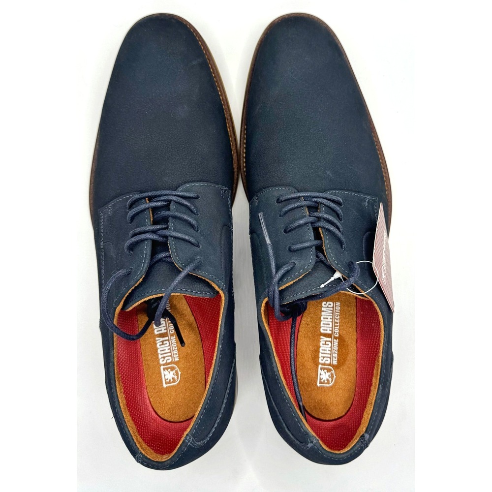Stacy Adams Redzone Oxford Dress Shoes Blue Suede Mens 9M 25650-410 - Picture 4 of 8
